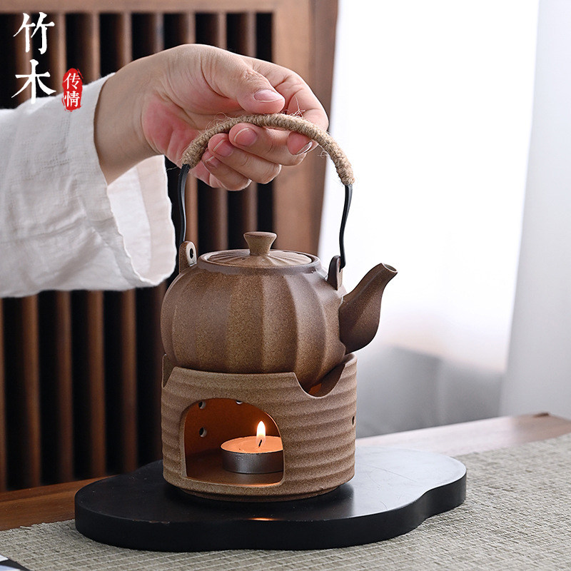 粗陶酒精炉煮茶器蜡烛加热炉温茶炉家用茶具套装暖茶煮茶壶泡茶器