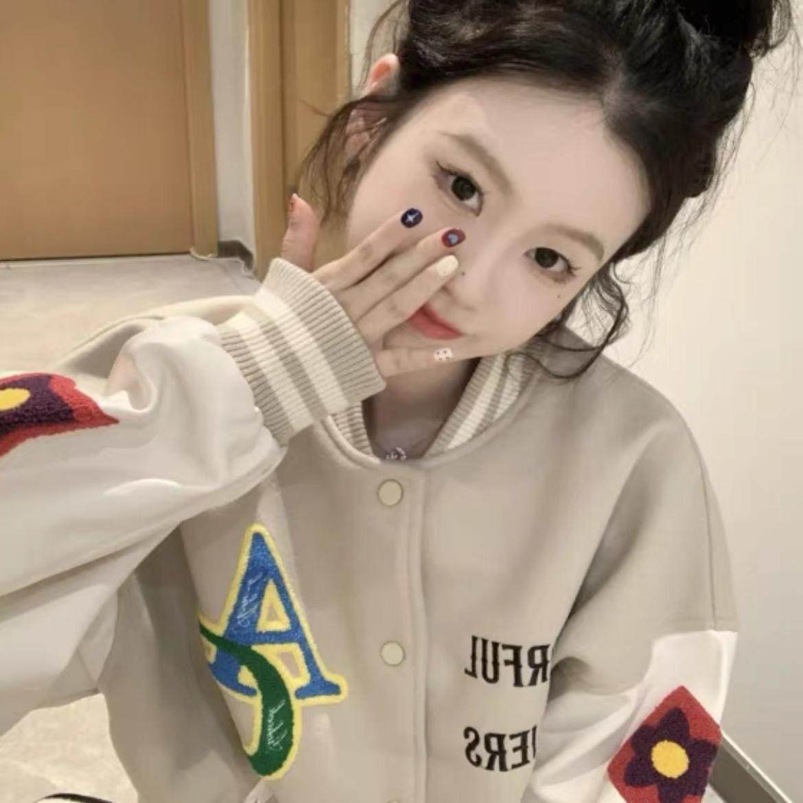 支持得物鉴定Achock杏色棒球服图片