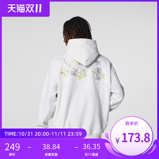 【Achock官方店】美式复古花卉连帽卫衣男女潮牌加绒加厚重磅上衣