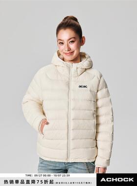 【Achock官方店】90白鸭绒轻薄款连帽排骨羽绒服保暖男女情侣外套
