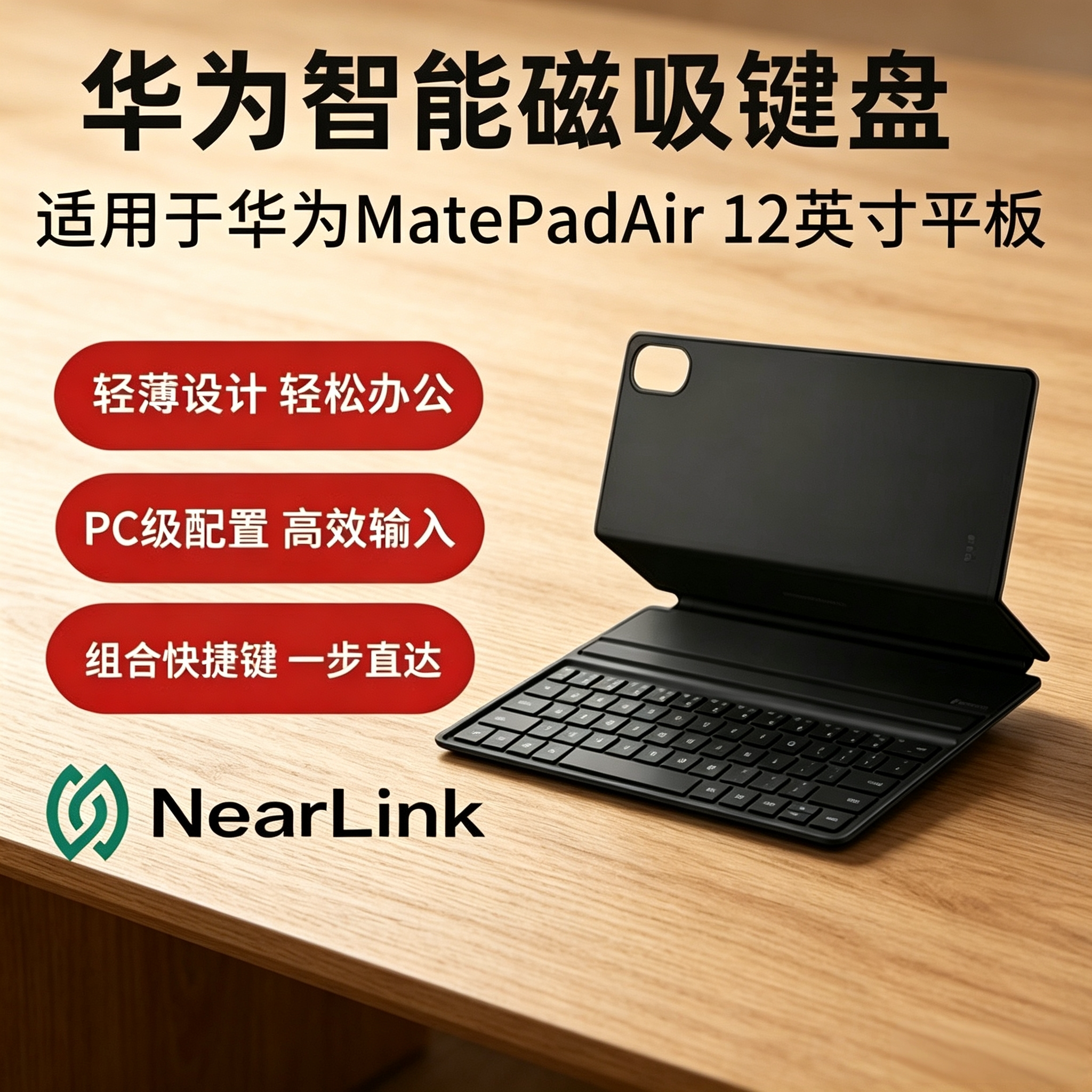 华为MatePadAir12平板键盘星闪原装智能磁吸键盘支架保护套无线充
