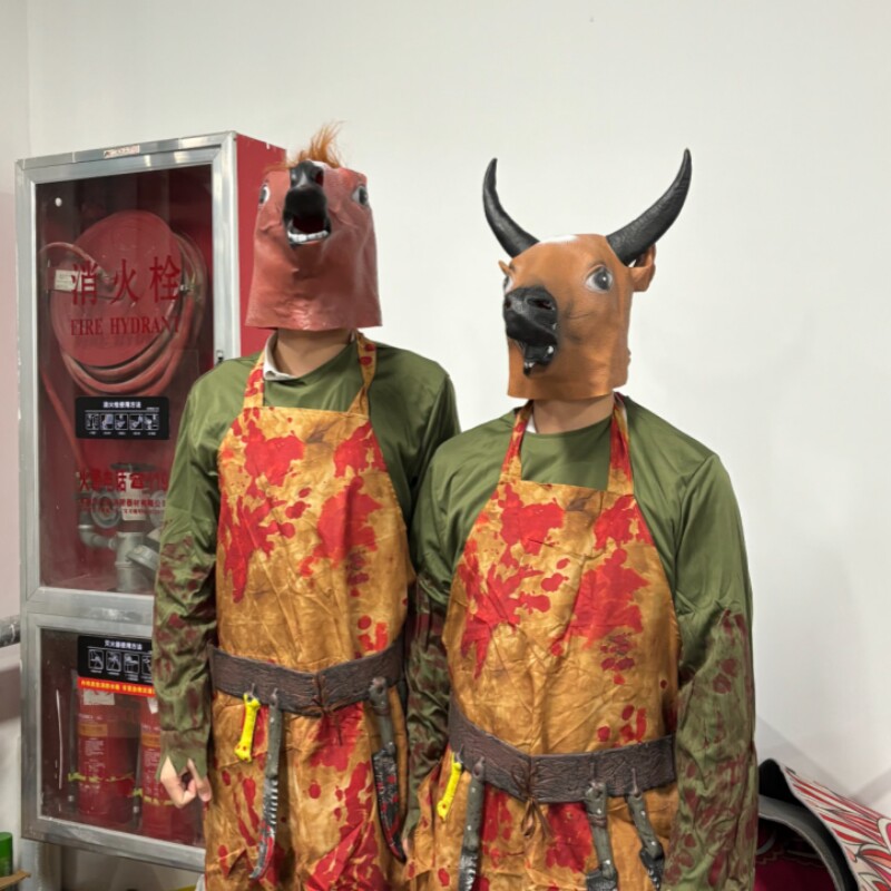 牛马cos头套万圣节打工人cosplay搞笑动物面具年会不露脸i人装扮