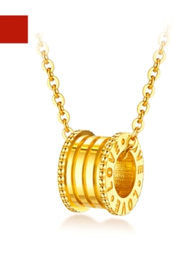 幅家大蛮腰项链 女5G光影金黄金长款锁骨链小蛮腰18K金小红人礼物