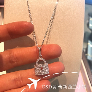 新西兰MH锁项链女INS简约纯银925钥匙锁骨链毛衣链H双C包包潮网红