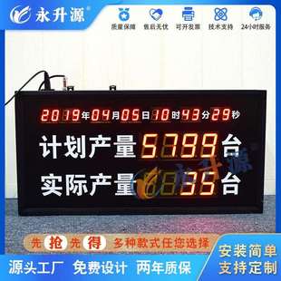 工业车间计划实际差异产量看板PLC产线计时计数显示屏电子看板