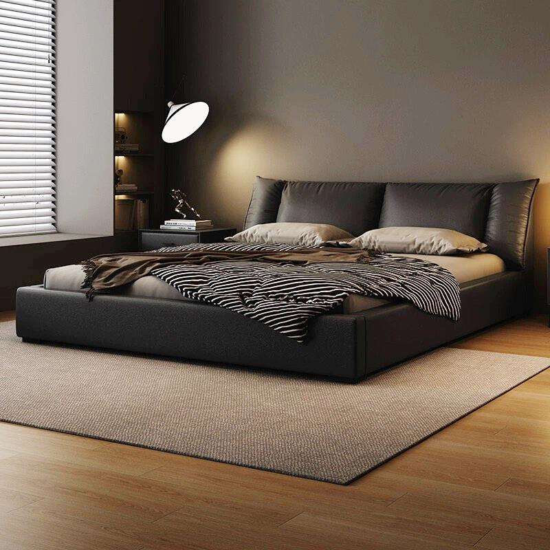 卧室床现代简约进口真皮高端大气1.8米床轻奢婚床意式主卧软包床