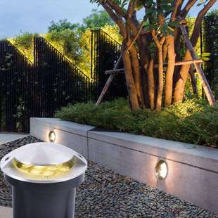 LED侧面光地埋灯3W龟背灯台阶灯户外防水不锈钢踏步灯透光埋地灯