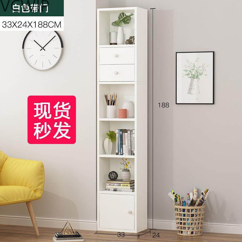 书架简易置物架简约小书架柜靠墙窄柜学生宿舍创意实用夹缝收lyd