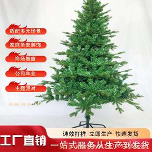圣诞树现货直销1.5米1.8米2.1米3米立体pe小5叉加pvc加密自动