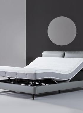 8HFeel生态皮智能电动床F系列灰白色