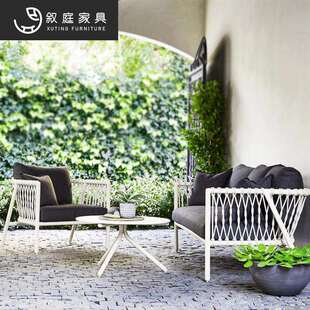 户外休闲藤编沙发室外别墅庭院花园懒人藤椅阳台客厅景区藤制组合