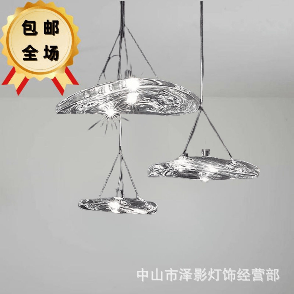 新款意式设计师玻璃荷叶吊灯图片
