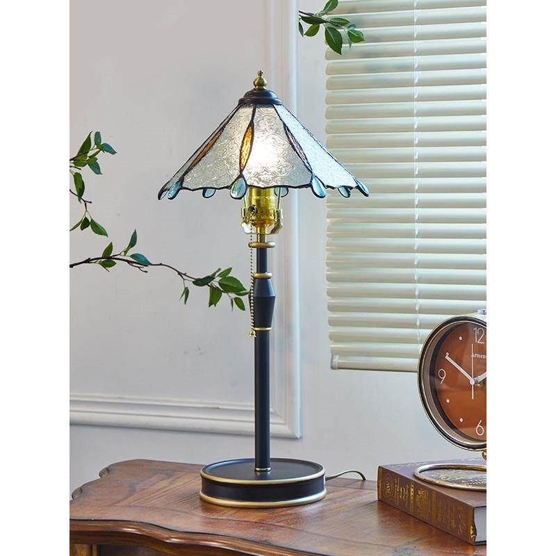 欧式古典法式新中式复古艺术宫廷护眼书房桌面卧室床头拉线台灯