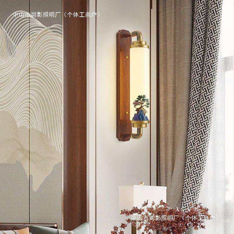 翰墨永和壁灯新中式现代简约壁灯led客厅卧室床头灯灯具灯饰套装