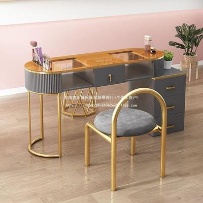 美甲桌白色奶油风日式轻奢网红多功能美甲店美甲台单人全套简约