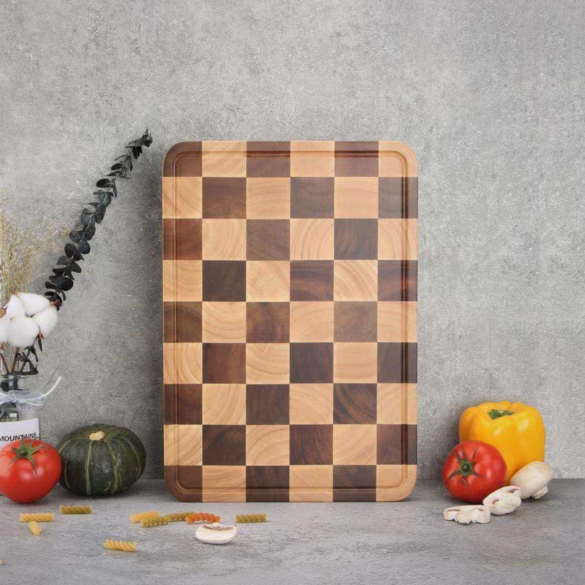 相思木菜板棋盘格实木砧板高端无漆无蜡案板家用厨房多功能切菜