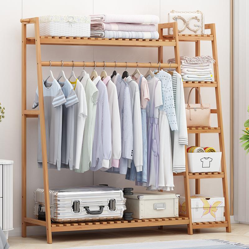 挂衣架落地简易卧室内房间家用晾衣服神器置物架子衣帽间多功能柜