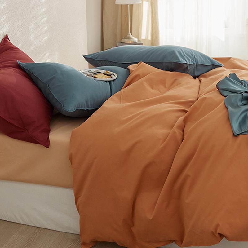 100s纯棉磨毛四件套慵懒混搭床上用品全棉长绒棉被套床笠4件套