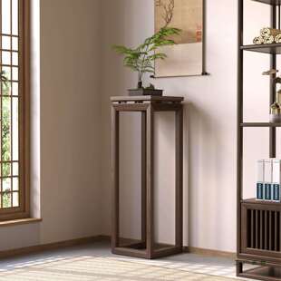 中式北美黑胡桃木花架客厅落地实木新款宋式美学花几户外阳台边几