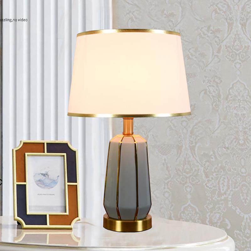 美式现代简约台灯客厅轻奢复古书房阅读陶瓷卧室床头灯