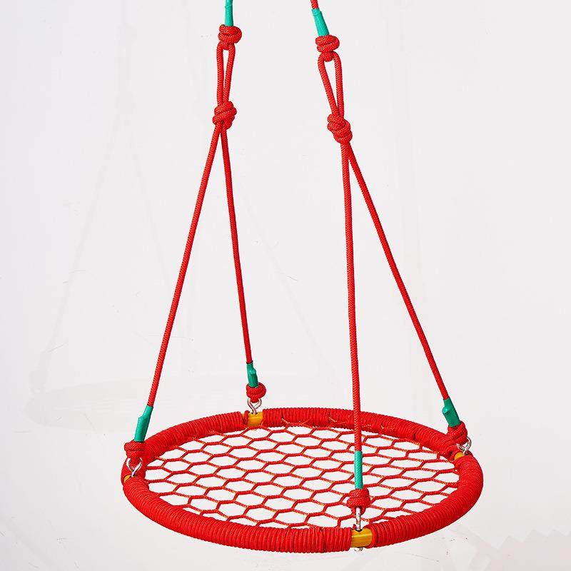 涤纶儿童秋千80cm圆形网绳鸟巢悬挂吊椅室外家用不勒手潮流户外