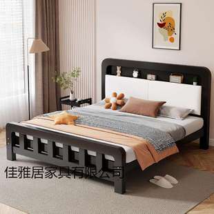 铁艺床家用主卧双人床1.5米单人宿舍加厚铁架床出租房用1.2米铁床