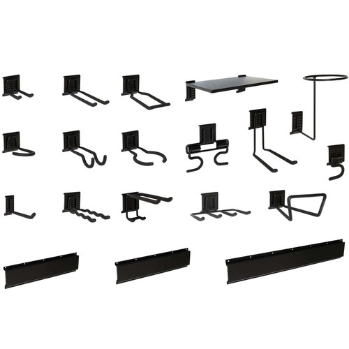 车库挂钩槽板套装花园工具收纳组织墙面挂架楼梯水管电动工具储存