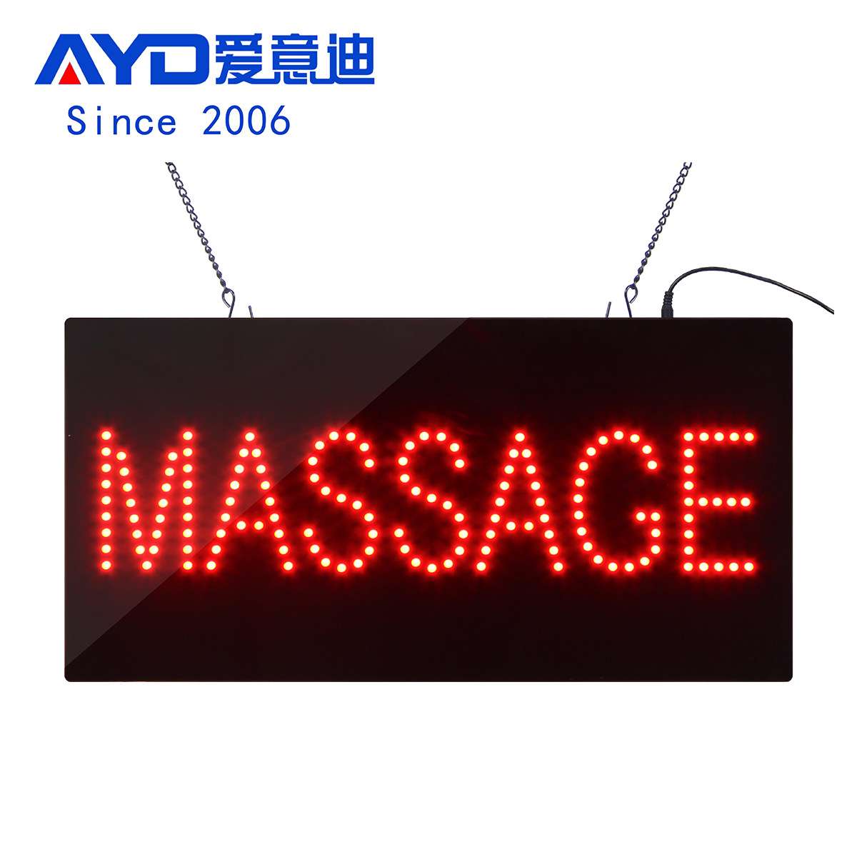 门头发光字灯牌 LED MASSAGE 广告展示牌 室内招牌定 制 48x24cm