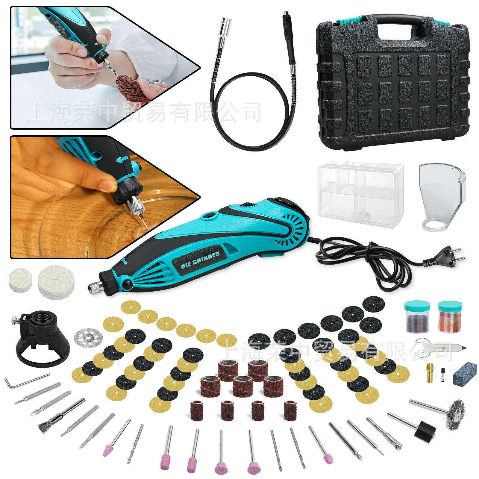 大功率电动打磨机直柄包胶无极变速直磨机迷你弯柄电磨套装