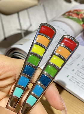 儿童七彩彩虹勺吃饭勺