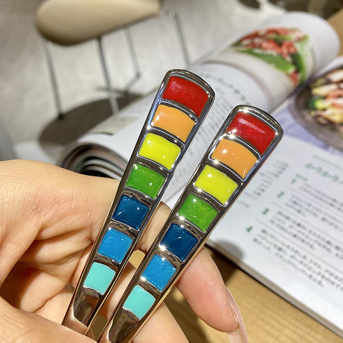 儿童七彩彩虹勺吃饭勺