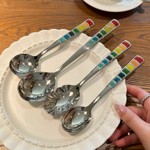七彩品级不锈钢勺调羹