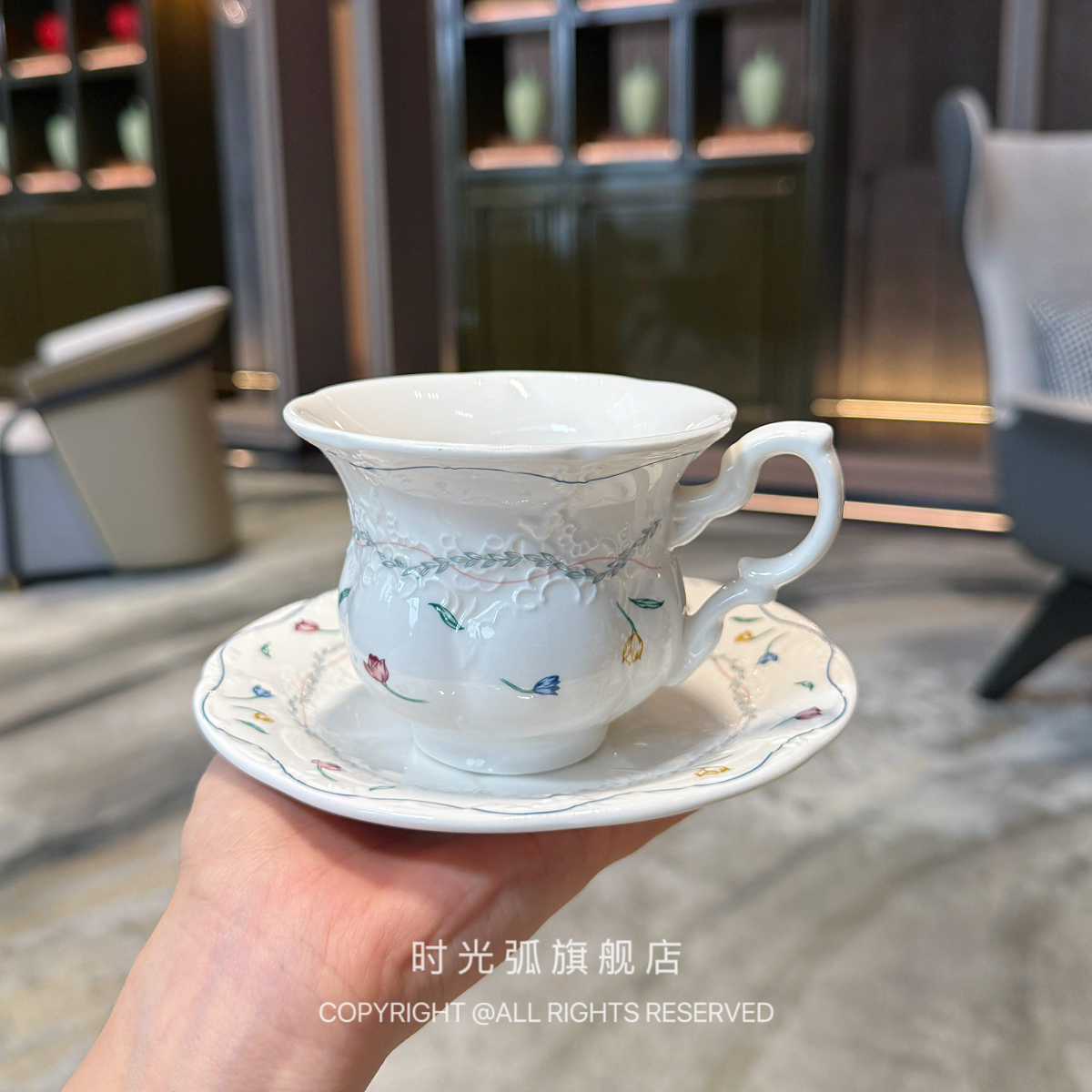 【老板娘自用】法式复古浪漫下午茶杯碟咖啡杯套装浮雕宫廷风小众