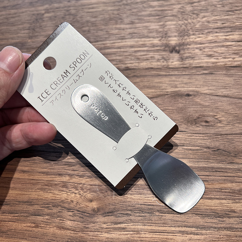 *老板娘自留款漂亮*日本进口！不锈钢银色可爱雪糕甜品冰激凌勺