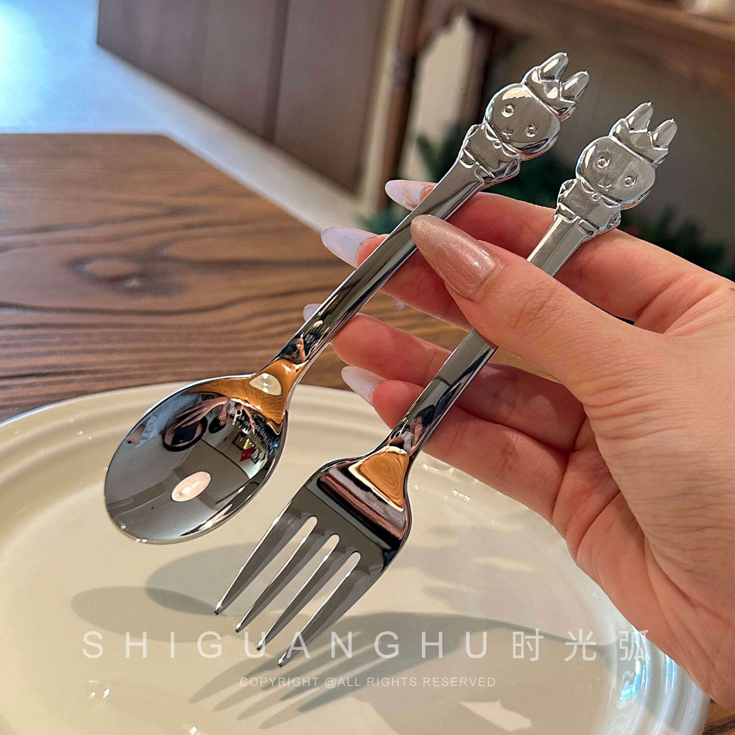 高货18-10 不锈钢宝宝勺子卡通儿童喂饭勺幼儿园宝宝叉子儿童餐叉,餐饮具,西餐勺,淘宝优惠券,粉丝福利购,淘宝优惠卷