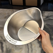 爱瞭 初口外贸单 这个发明我真 304不锈钢洗菜盆淘米篮漏盆