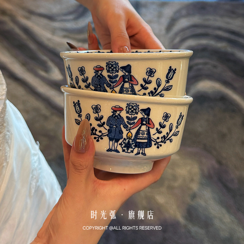 童话绘本丨英国Johnson Brothers中古手绘餐碗陶瓷米饭碗沙拉碗,餐饮具,碗,淘宝优惠券,粉丝福利购,淘宝优惠卷