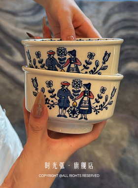 童话绘本丨英国Johnson Brothers中古手绘餐碗陶瓷米饭碗沙拉碗