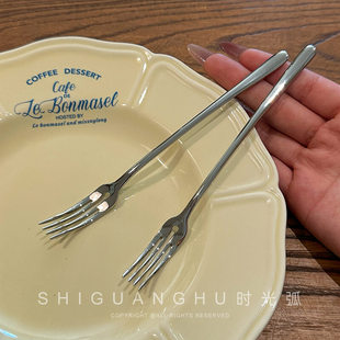 出德高端！抗菌1810不锈钢水果叉点心叉网红摆拍聚餐吃蛋糕的叉子