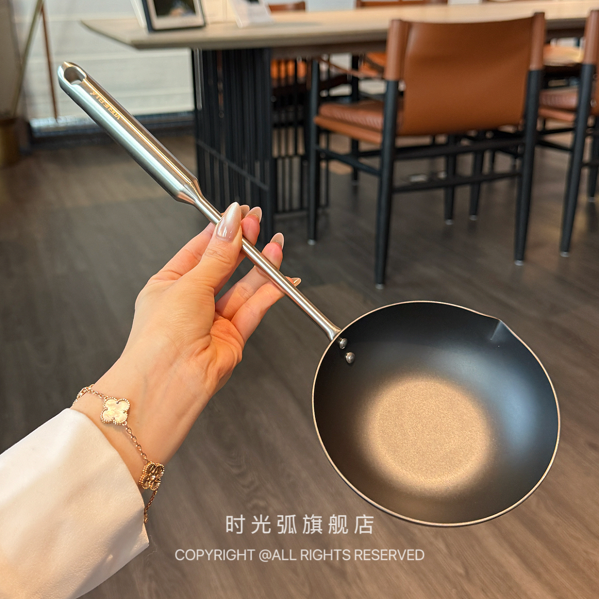 精铁无涂层泼油小锅！家用不锈钢长柄淋油热油专用煎饺烧油煎蛋锅