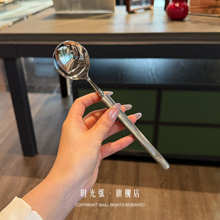 法式圆头勺·大口干饭Crayon304·喝汤勺子长柄干饭勺吃螺蛳粉勺