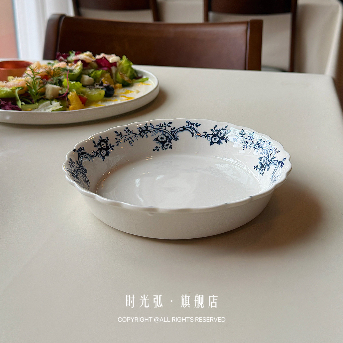 餐桌颜值担当实锤!法式复古藤蔓花深盘|茶盘甜品盘小食盘花边盘