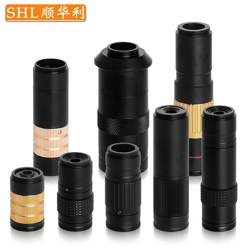 80X-600X倍高清大视场大视野长工作距离连续变倍C接口显微镜镜头