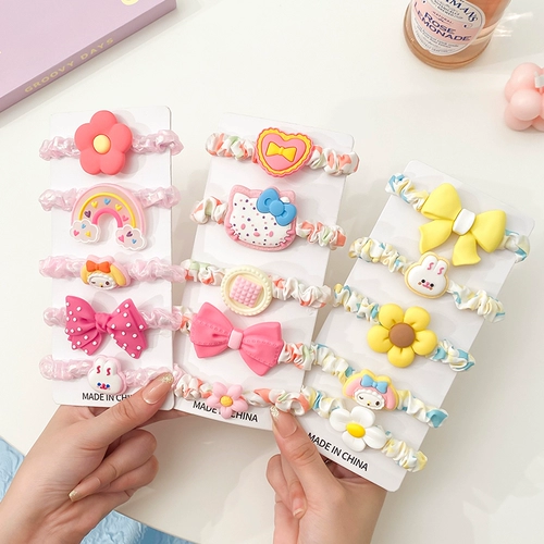 Детская безвредная милая резинка для волос, эластичный аксессуар для волос, в корейском стиле, не повреждает волосы