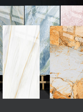 广东佛山瓷砖750x1500碧海珈蓝深色高端别墅客厅600x1200地板砖