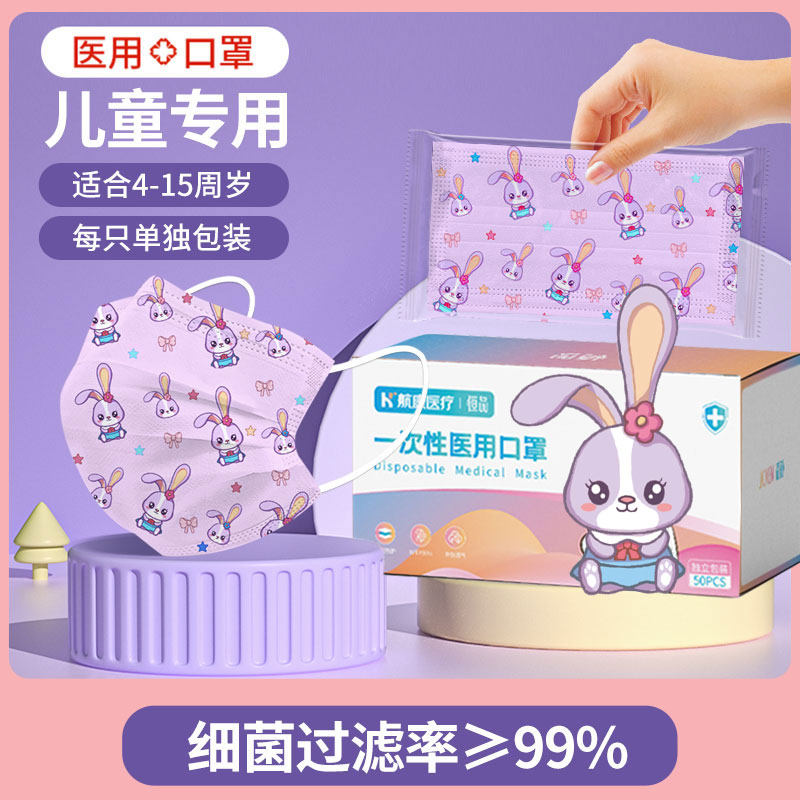 儿童口罩女孩医用一次性医疗三层小孩专用独立包装男童透气夏季薄在类目 OTC药品/医疗器械/计生用品, 医疗器械, 口罩（器械）中 - 来自Buy2taobao.com提供专业的淘宝代购服务