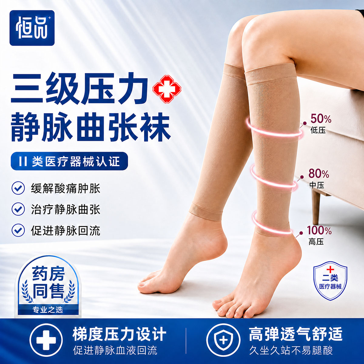 三级压力】医用治疗型静脉曲张袜
