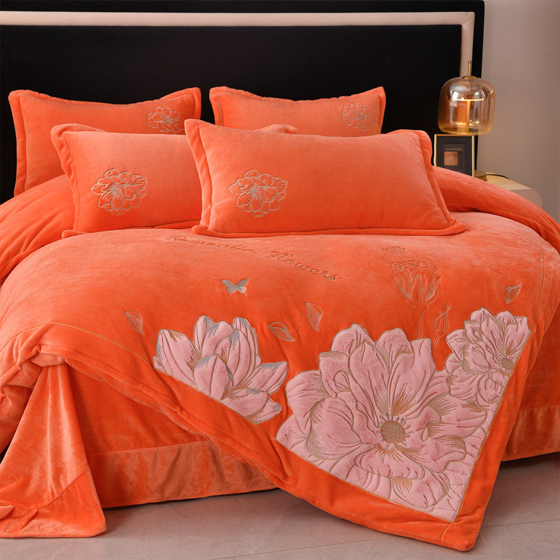 冬季牛奶绒四件套珊瑚绒加厚双面法兰婴儿秋冬天床单被套2024新款