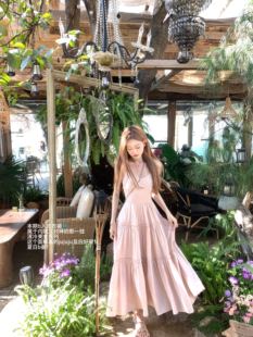 气质显白吊带连衣裙仙气长裙 两色长短款 COOLLINE林子熙 邂逅日