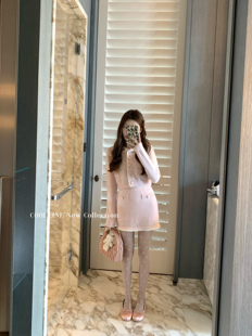 甜美粉色miu系针织套装 神 女温柔气质半裙 心软 COOLLINE林子熙